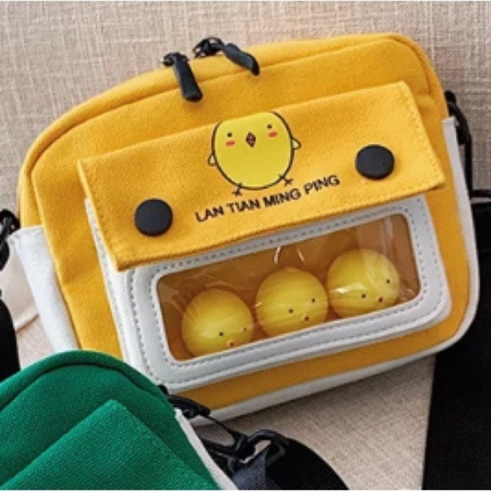Brand New Adorable Canvas Bag with Stress Reliever Chicken Toys - 7.4 x 5.9 inch